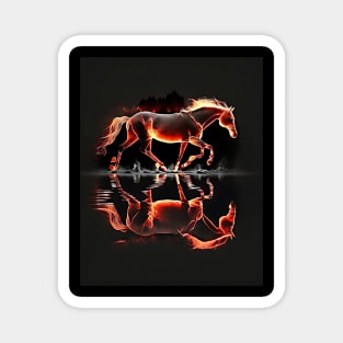 Fire Horses Walking Magnet