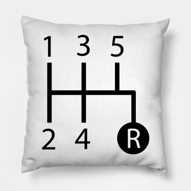 5 speed shift pattern Pillow by Cryptid