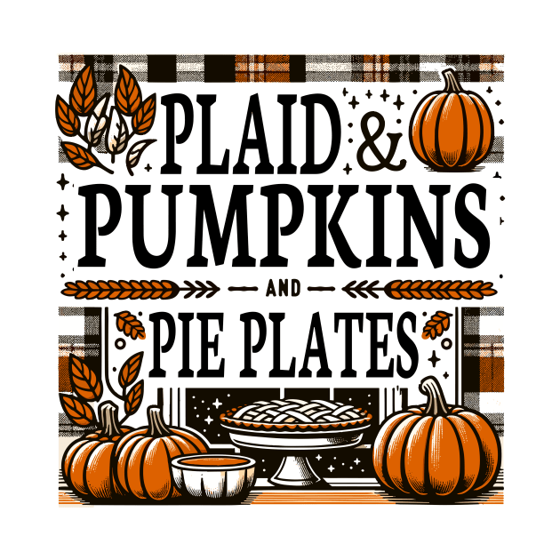 Plaid, Pumpkin & Pie Plates Thanksgiving Decoration by Global Corner Hub