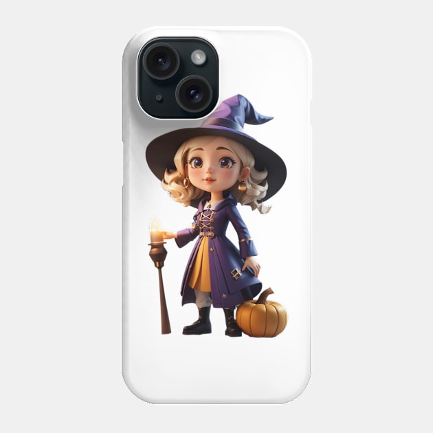 Halloween Cute Witch Girl Phone Case by Bellinna