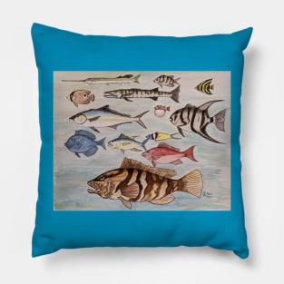 Saltwater Fish of the Sea Pillow