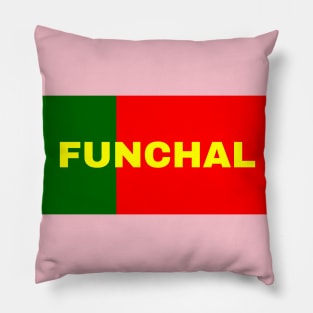 Funchal City in Portuguese Flag Colors Pillow