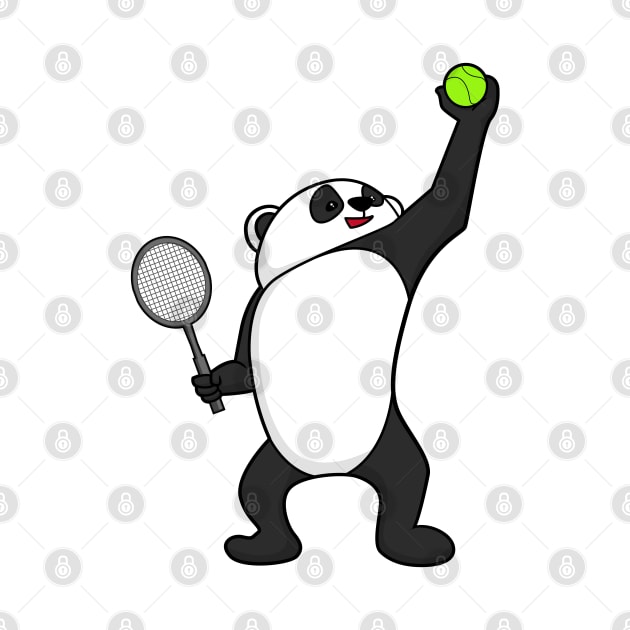 Panda at Tennis with Tennis racket by Markus Schnabel