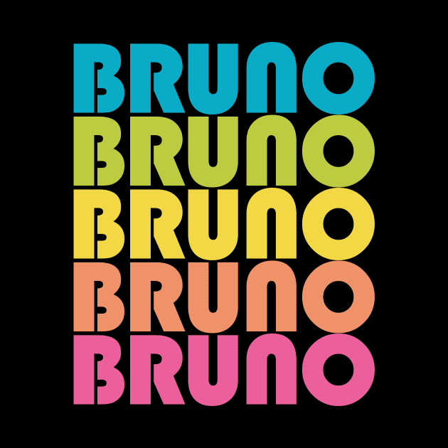 Bruno Music Teacher Bruno Lover Kids Retro Rainbow by PodDesignShop
