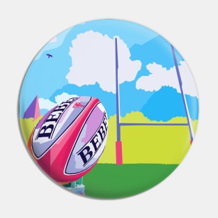 Rugby Ball Pop Art Pin