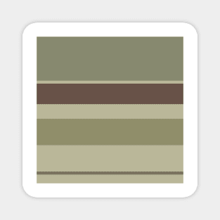 A superior farrago of Quincy, Grey Brown, Camouflage Green, Putty and Artichoke stripes. Magnet