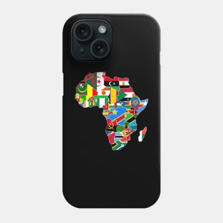 Africa Continent Map with Country Corresponding Flags | African Pride Phone Case