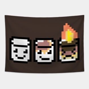 Stages of a Marshmallow Smore Tapestry