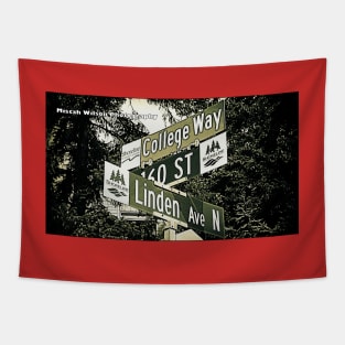 College Way 160th Street & Linden Avenue, Shoreline, Washington by Mistah Wilson Tapestry