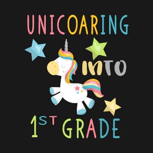 unicoaring Into 1st Grade unicorn Back to School gift T-Shirt