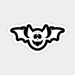 White Cartoon Bat Magnet