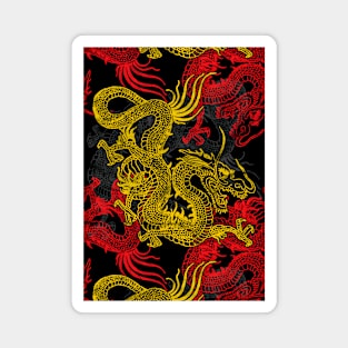 Chinese Dragons Pattern Magnet