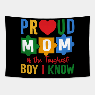 proud mom Of The Autism Awareness Gift For Women Mother day Tapestry