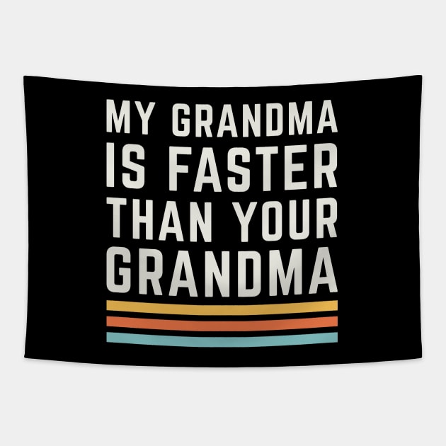 My Grandma is Faster Than Your Grandma Runner Marathon Tapestry by PodDesignShop