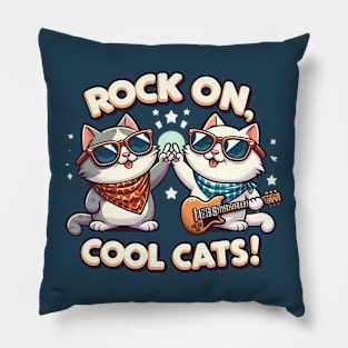 rock on cool cats Pillow