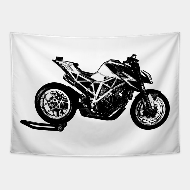 Super Duke Bike Sketch Art Tapestry by KAM Std