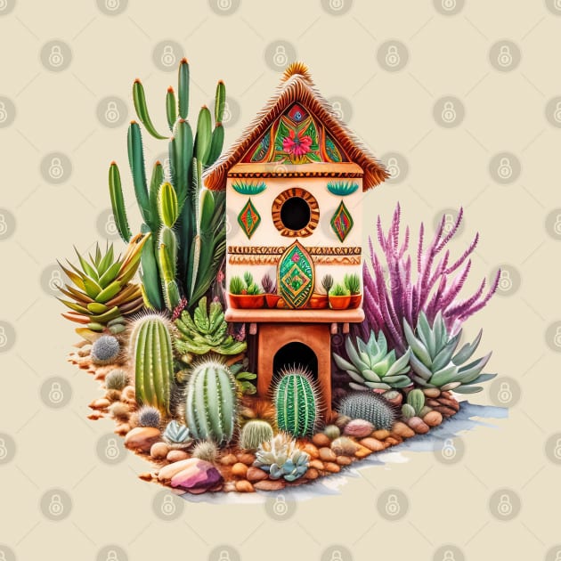 Watercolor New Mexico style Birdhouse by tfortwo