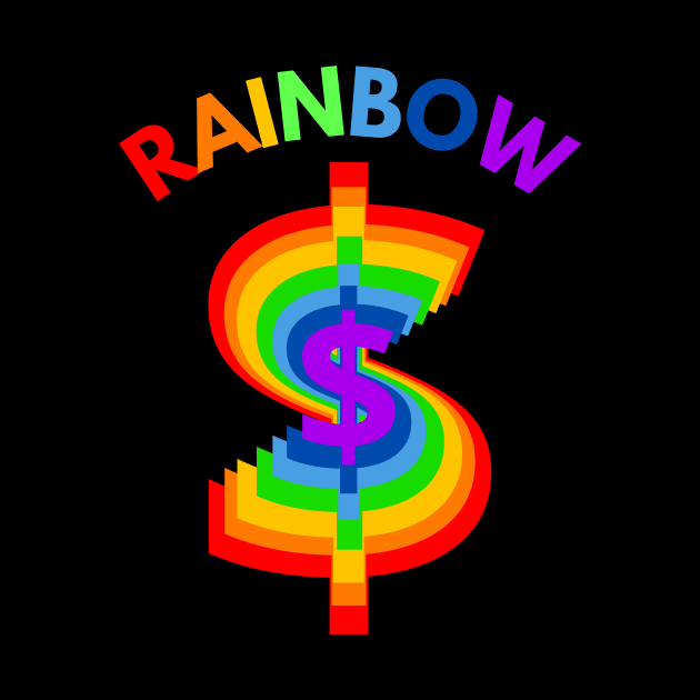 USD Dollar in Rainbow Colors by benzshope