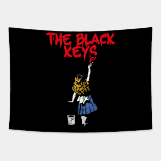 black ll girls with red paint Tapestry