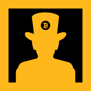 black Silhouette Bitcoin Gentleman T-Shirt