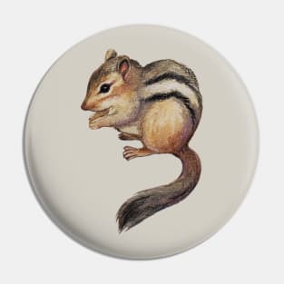 Watercolor Cute Chipmunk Illustration Pin