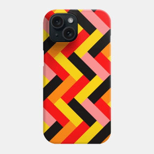 Fall themed Interlocking bars of red and black based color Phone Case