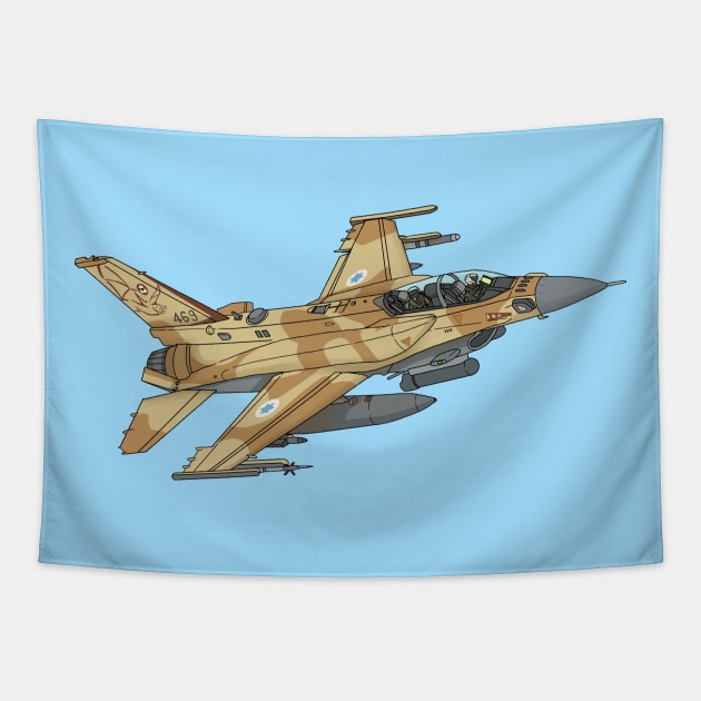 Israeli IAF Fighter jet. Tapestry by JJadx