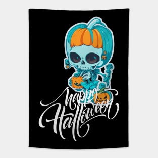 Funny Halloween Skeleton Tapestry