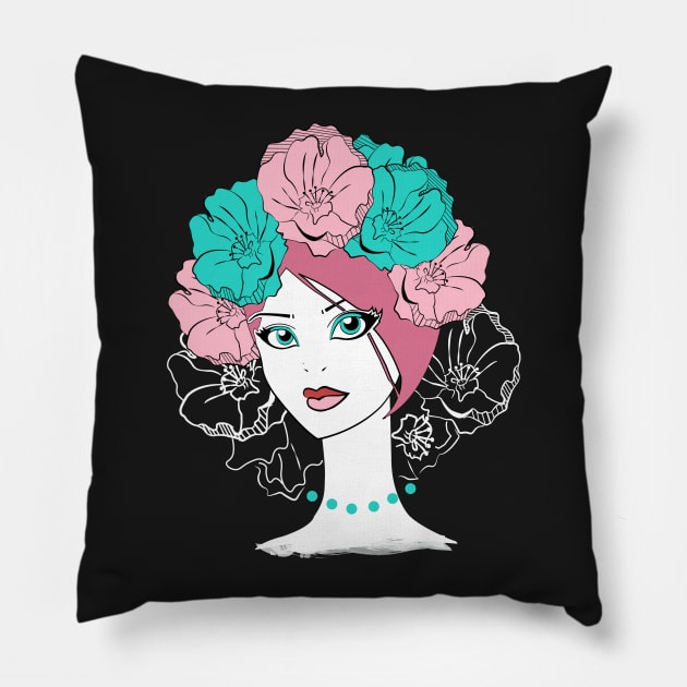 Flower Punk Pillow by Kaldia