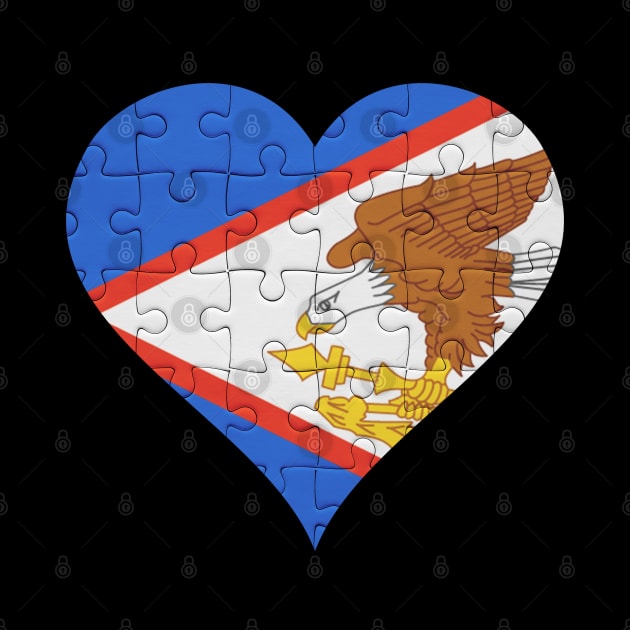 American Samoan Jigsaw Puzzle Heart Design - Gift for American Samoan With American Samoa Roots by Country Flags