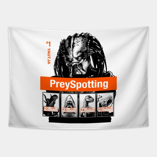 PreySpotting (White) Tapestry by BER