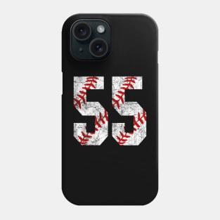 Vintage #55 Baseball Laces Baseball Mom Jersey Love Baseball Phone Case