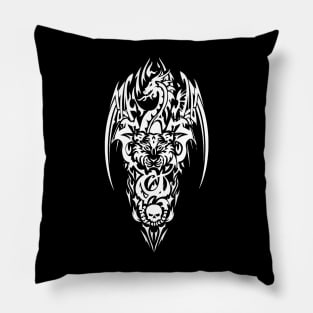 TRIBAL DRAGON TIGER SKULL DESIGN Pillow