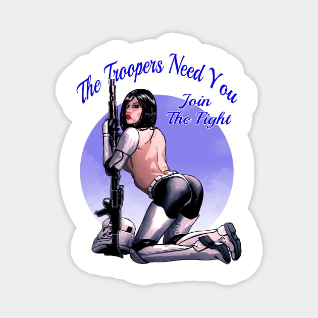 The Trooper Pin Up Magnet by Hellustrations