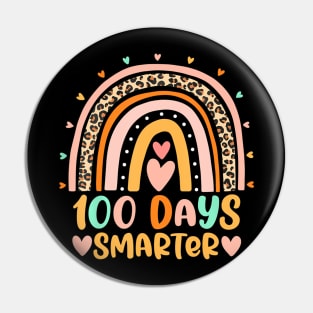 100 Days Smarter Rainbow Happy 100Th Day Of School Teacher Pin