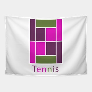 Colorful Tennis Court Tapestry