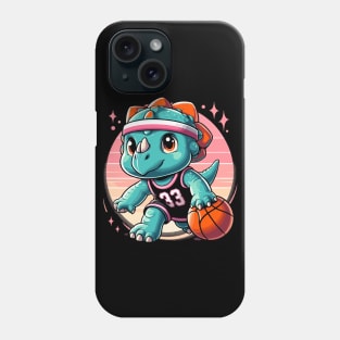 Ballin' Dino: This T-Rex Takes the Court Phone Case