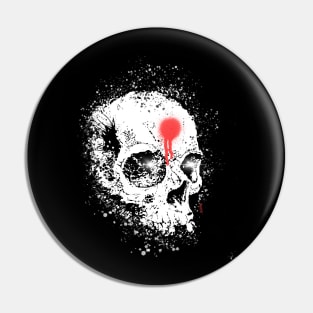 Ink splatter skull Pin