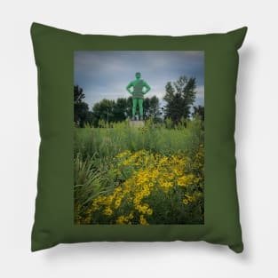 Jolly Green Giant Statue Pillow