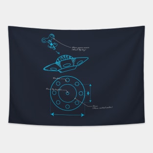 Wind Up Key UFO Tapestry