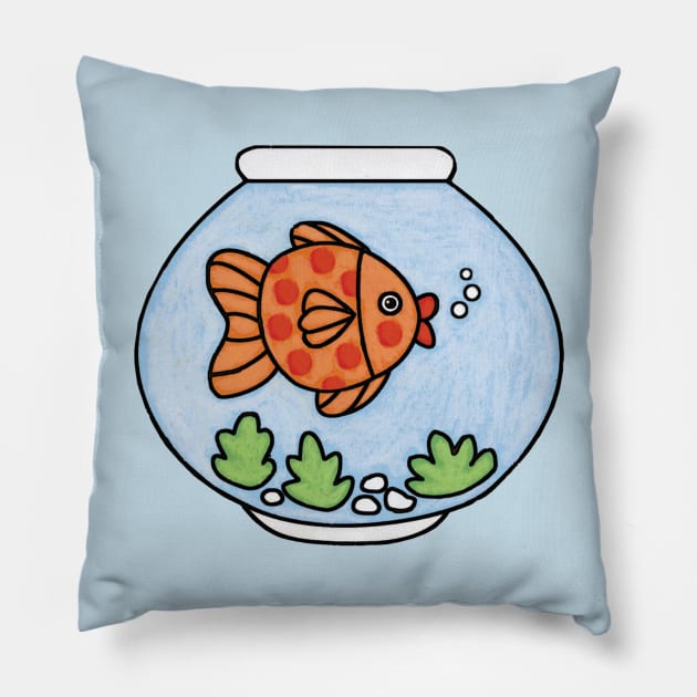 Goldfish  Bowl Pillow by Parakeet Moon