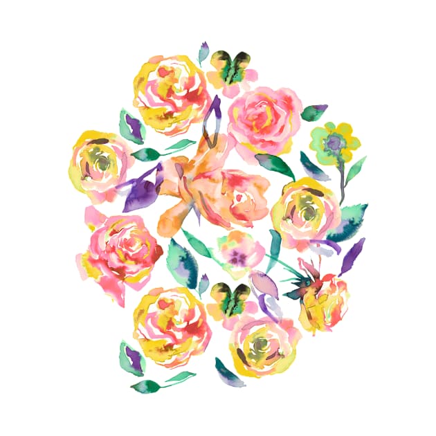 Watercolor Floral Roses by ninoladesign