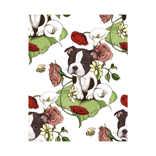 Boston Terrier Puppy Bouquet by micklyn