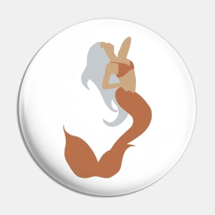 Mermaid with Pale Blue Hair and an Orange Tail Pin