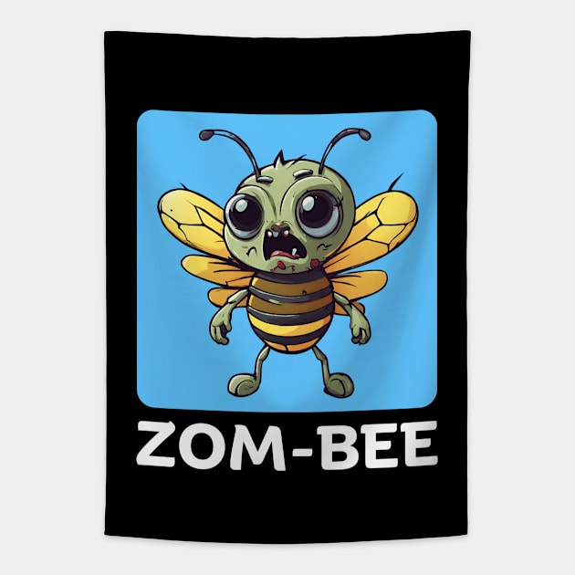 Zom-Bee | Bee Pun Tapestry by Allthingspunny