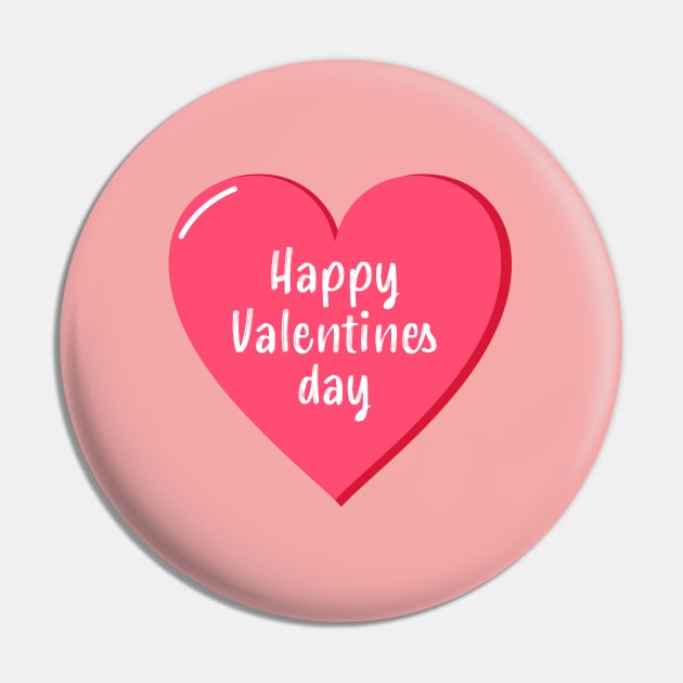 Happy Valentines day pink heart Pin by MickeyEdwards