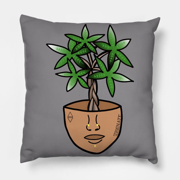 Money Tree Plant Person Pillow by Tenpmcreations