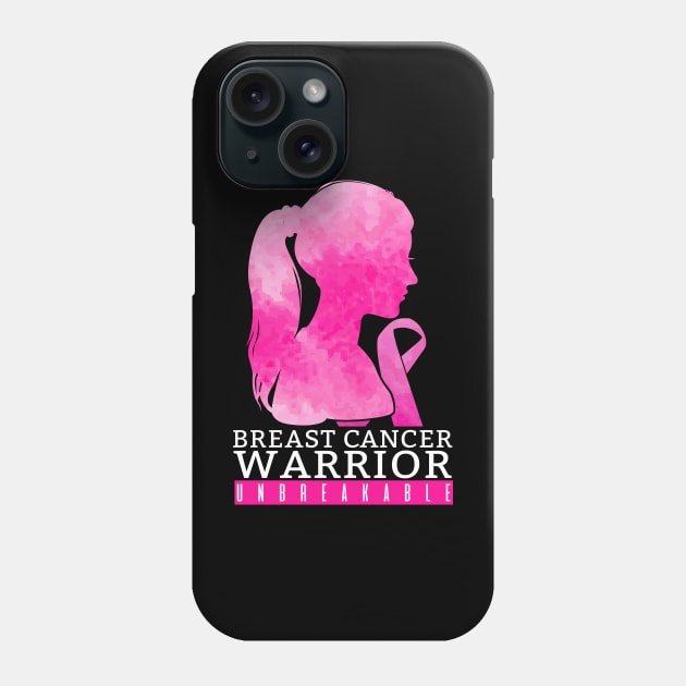 'Breast Cancer Warrior Unbreakable' Breast Cancer Phone Case by ourwackyhome