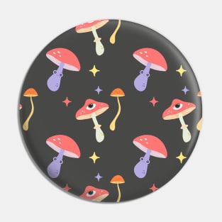 Seamless Groovy Pattern Mushrooms Pin