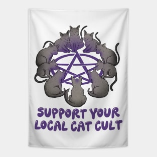 Support your local cat cult Tapestry